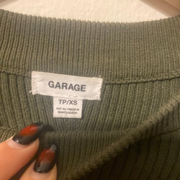 Olive green cropped sweater - Picture 3 of 3